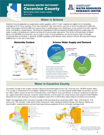First page of Coconino County Water Factsheet