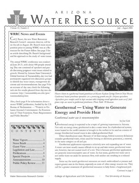Arizona Water Resource July-August 2006 | Water Resources Research ...