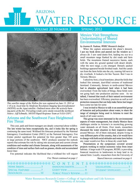 Arizona Water Resource Spring 2012 | Water Resources Research Center ...