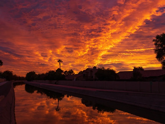 Luis Alvarenga - Sunset at the Water Canal - Gilbert 2019