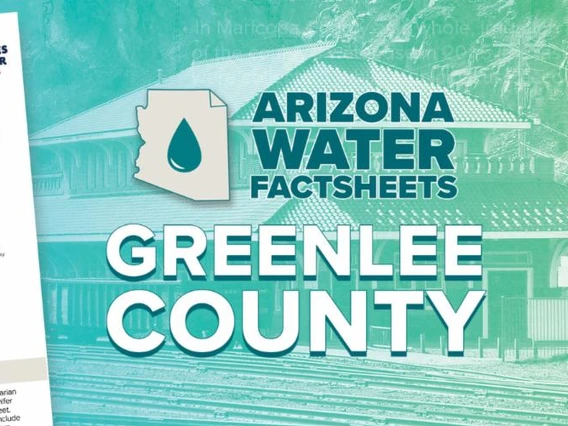 greenlee county factsheet graphic featuring the factsheet cover page and photos related to greelee county