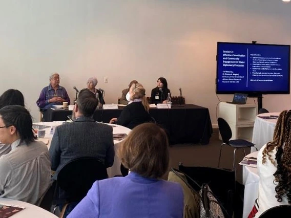 Megdal presenting at the 2023 Water Diplomacy Symposium 