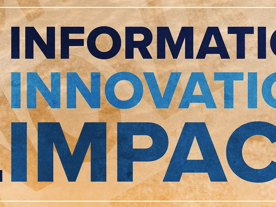 graphic with the words information innovation impact