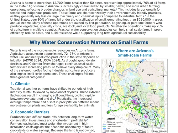 Arizona Water Conservation Factsheet: Conservation Strategies for Small-Scale Farmers cover
