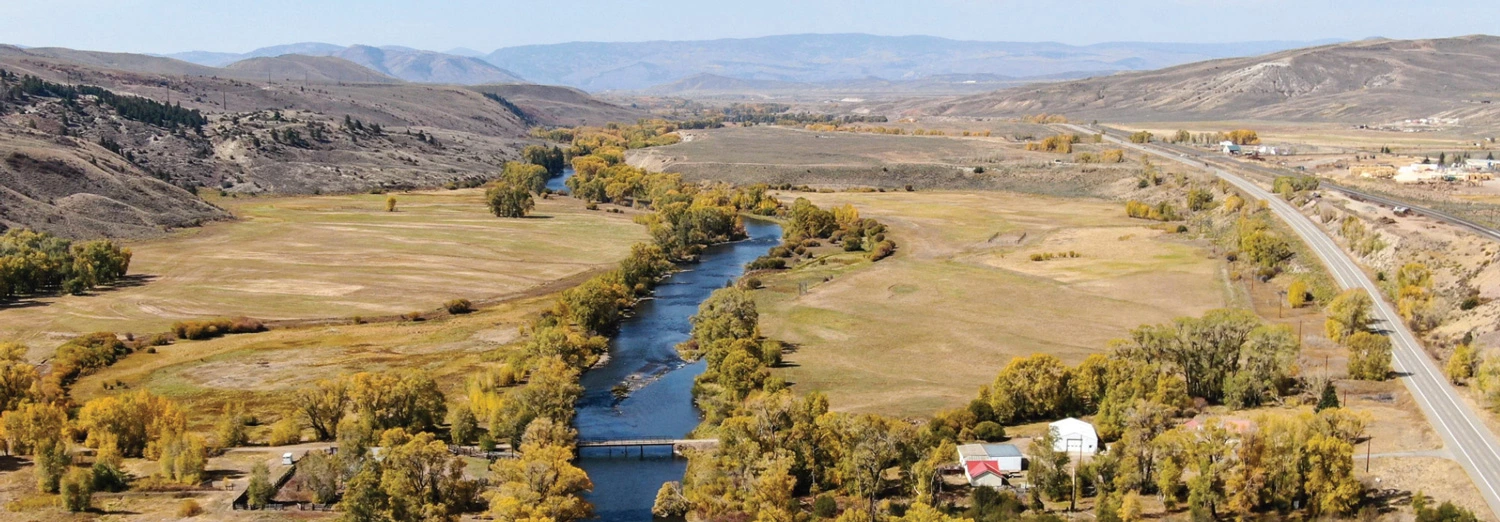 Aerial view of the Colorado River, near Parshall, Colorado