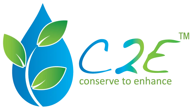 c2e logo with leaves and water drop