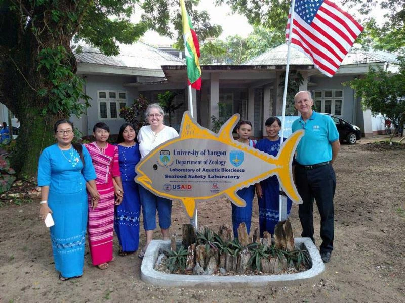 Jean McLain at the University of Yangon Jean McLain at the University of Yangon