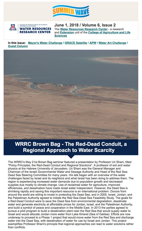 Policy Principles, the Red-Dead Conduit and Regional Solutions Brown Bag Flyer Policy Principles, the Red-Dead Conduit and Regional Solutions Brown Bag Flyer