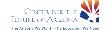center for the future of arizona logo featuring silhouette of arizona with star and sun rays