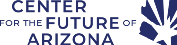 center for the future of arizona logo featuring silhouette of arizona with star and sun rays