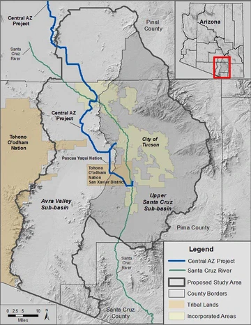 map of Santa Cruz River Basin
