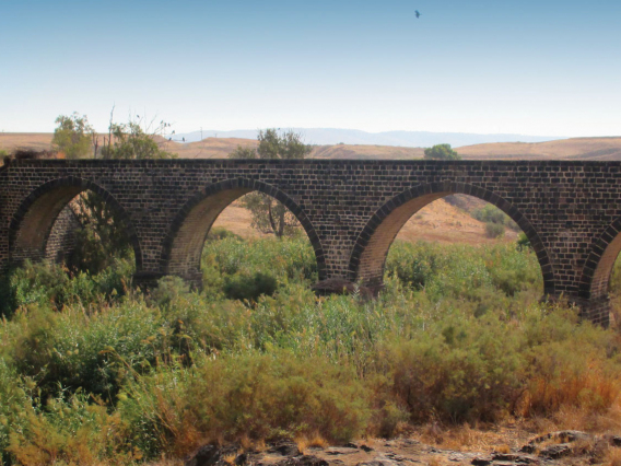 Ottoman era railway bridge over the Lower Jordan River.