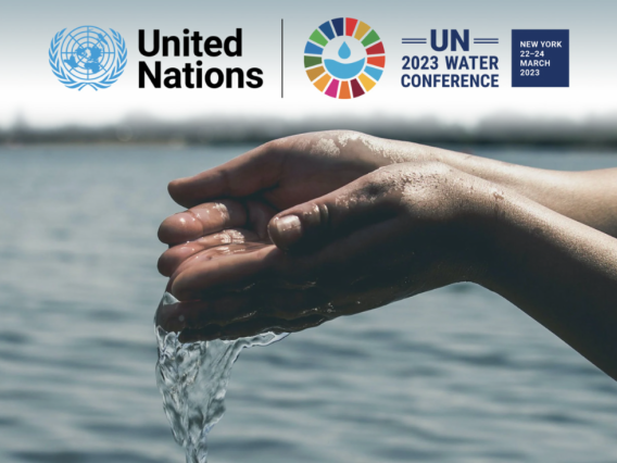 un water conference graphic hands holding water