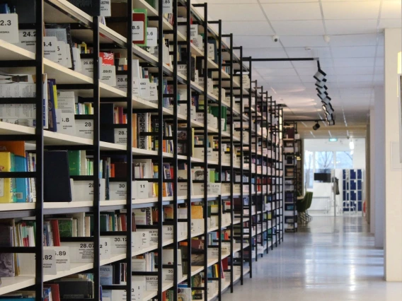 photo showing library book shelf