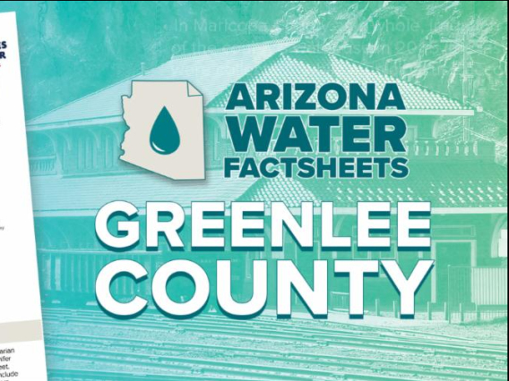 greenlee county factsheet graphic featuring the factsheet cover page and photos related to greelee county