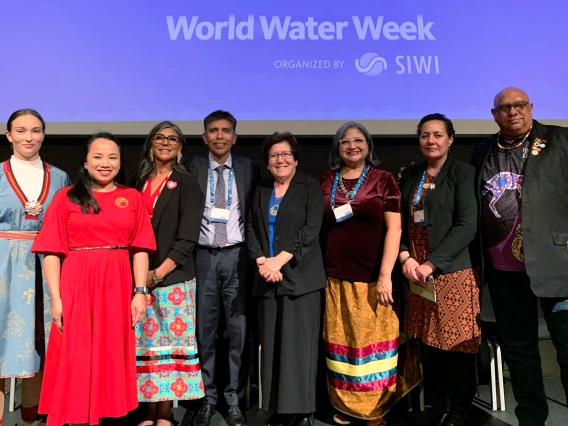  (L to R) Aana Edmondson, Camille Calimlim Touton, Lorelei Cloud, Daryl Vigil, Sharon Megdal, Michelle Brown-Yazzie, Erina Watene, Leslie ”Phil” Duncan 