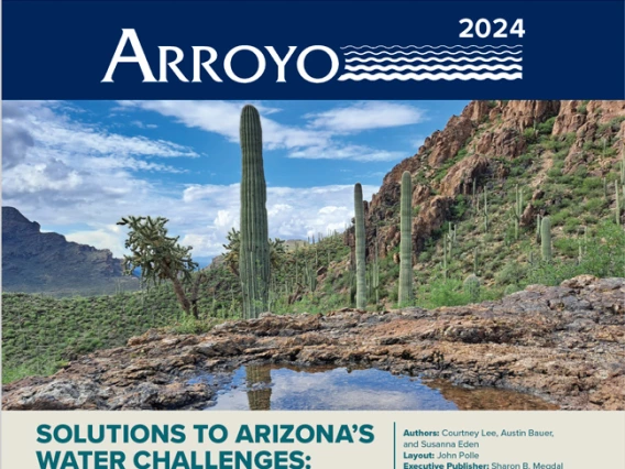 arroyo 2024 cover image featuring cactus and small pond