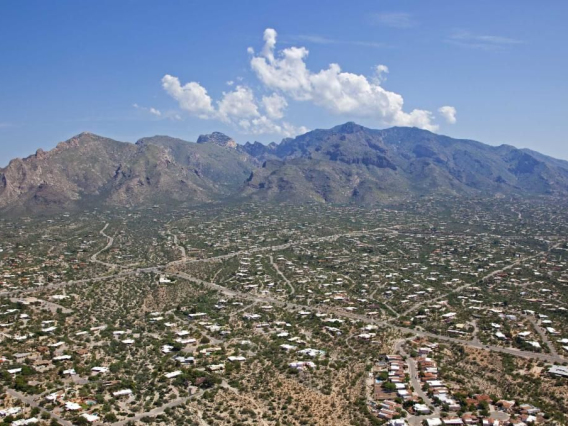 Aerial image of an Arizona neighborhood