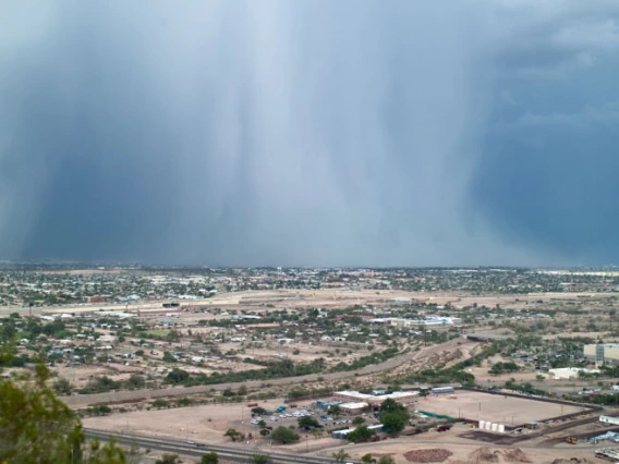 monsoon over city