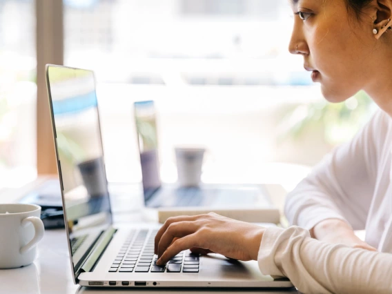 student at computer