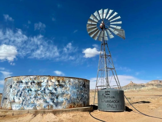 Windmill and water tank