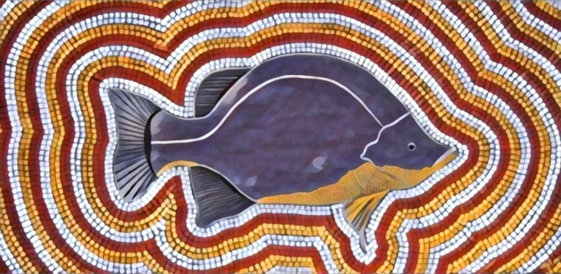 Image: Kamilaroi painting of a Thagaay, Golden Perch or Yellow Belly (Moggridge, 2004)