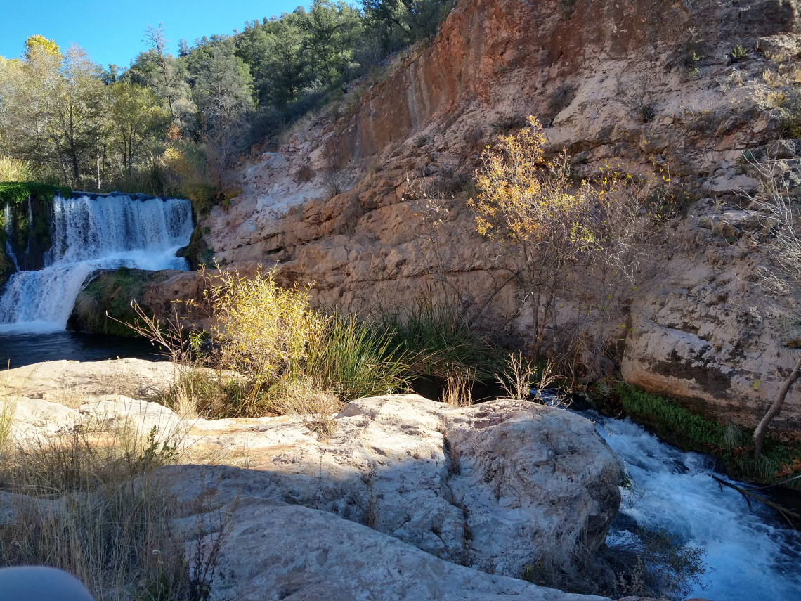 Nicole Salazar photo of Fossil Creek showing a small waterfall