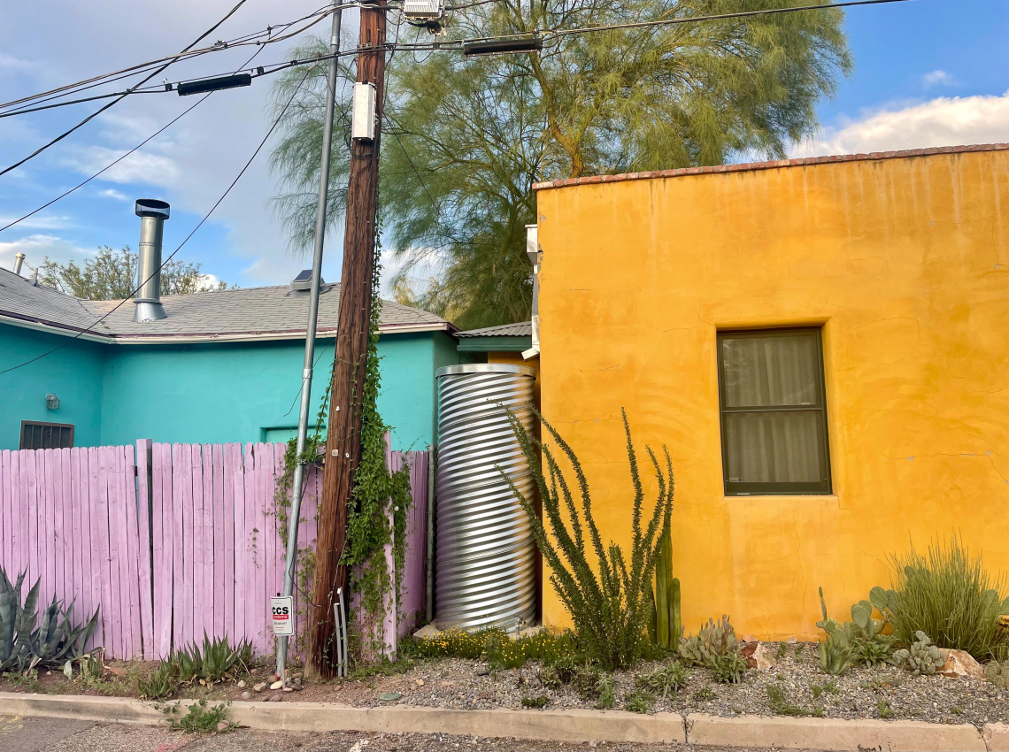 Annelise Boyer - Colorful Rainwater Harvesting, Tucson, AZ, 2022