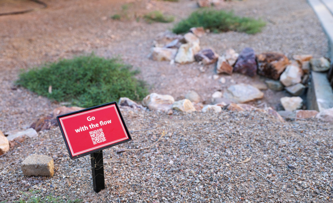 go with the flow sign - green infrastructure 