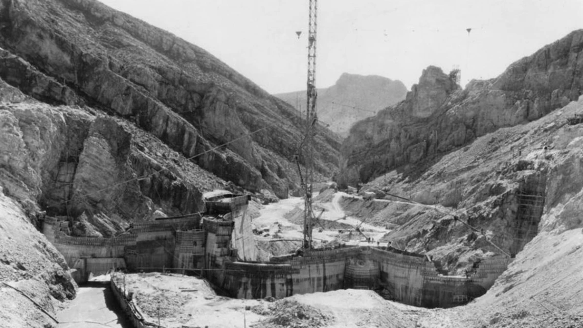 vintage photo of dam