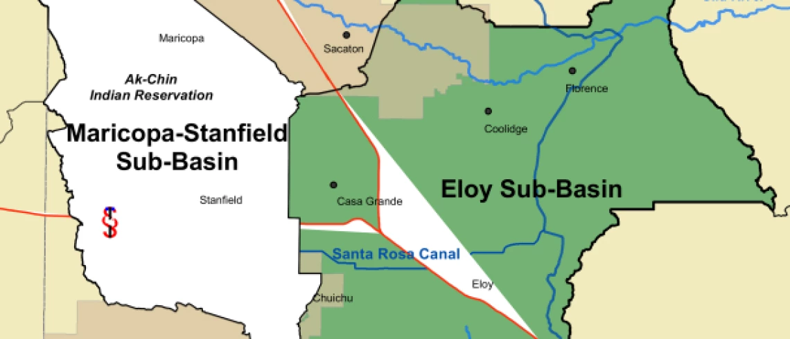 Eloy and Maricopa-Stanfield Basin Map