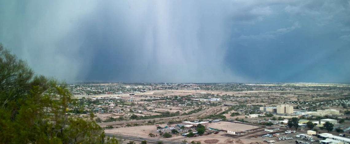 monsoon over city