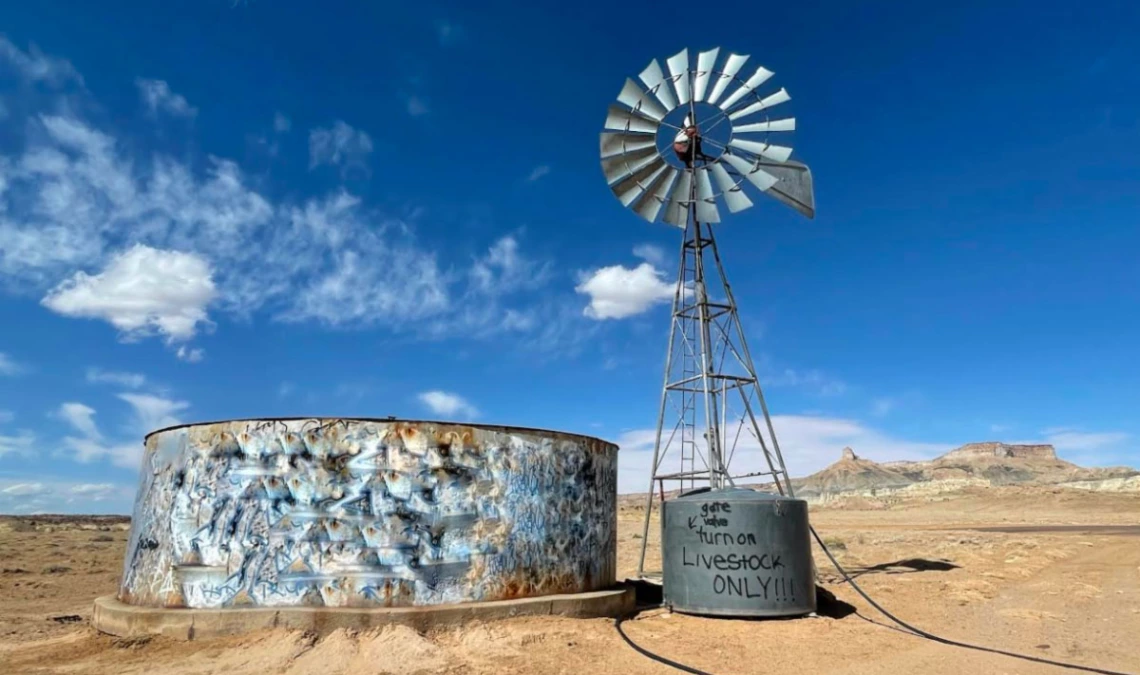 Windmill and water tank