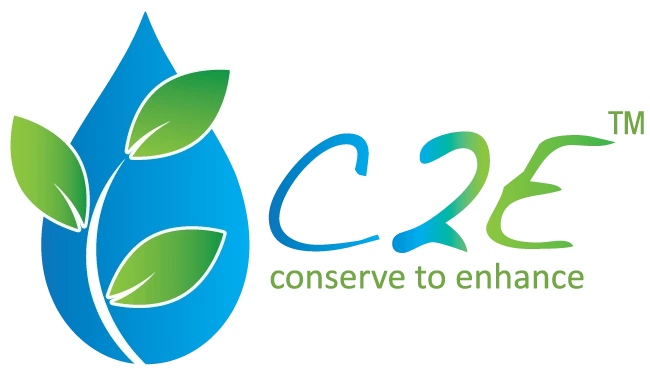 c2e logo with leaves and water drop