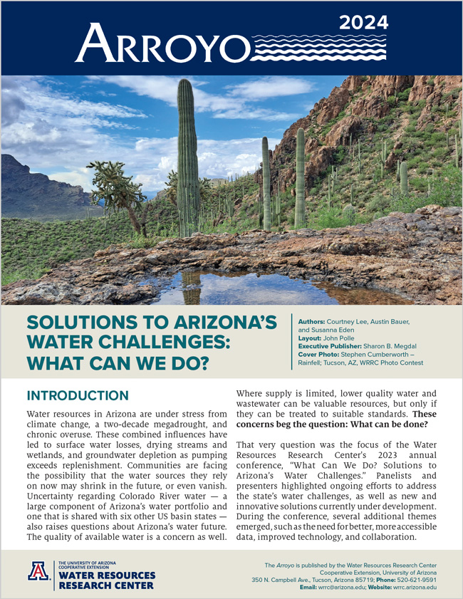 arroyo 2024 cover image featuring cactus and small pond