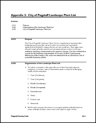  City of Flagstaff Landscape Plant List