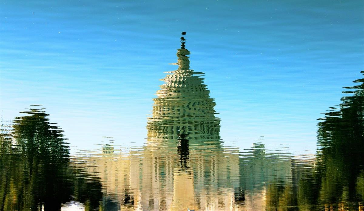 reflection of the Capitol building