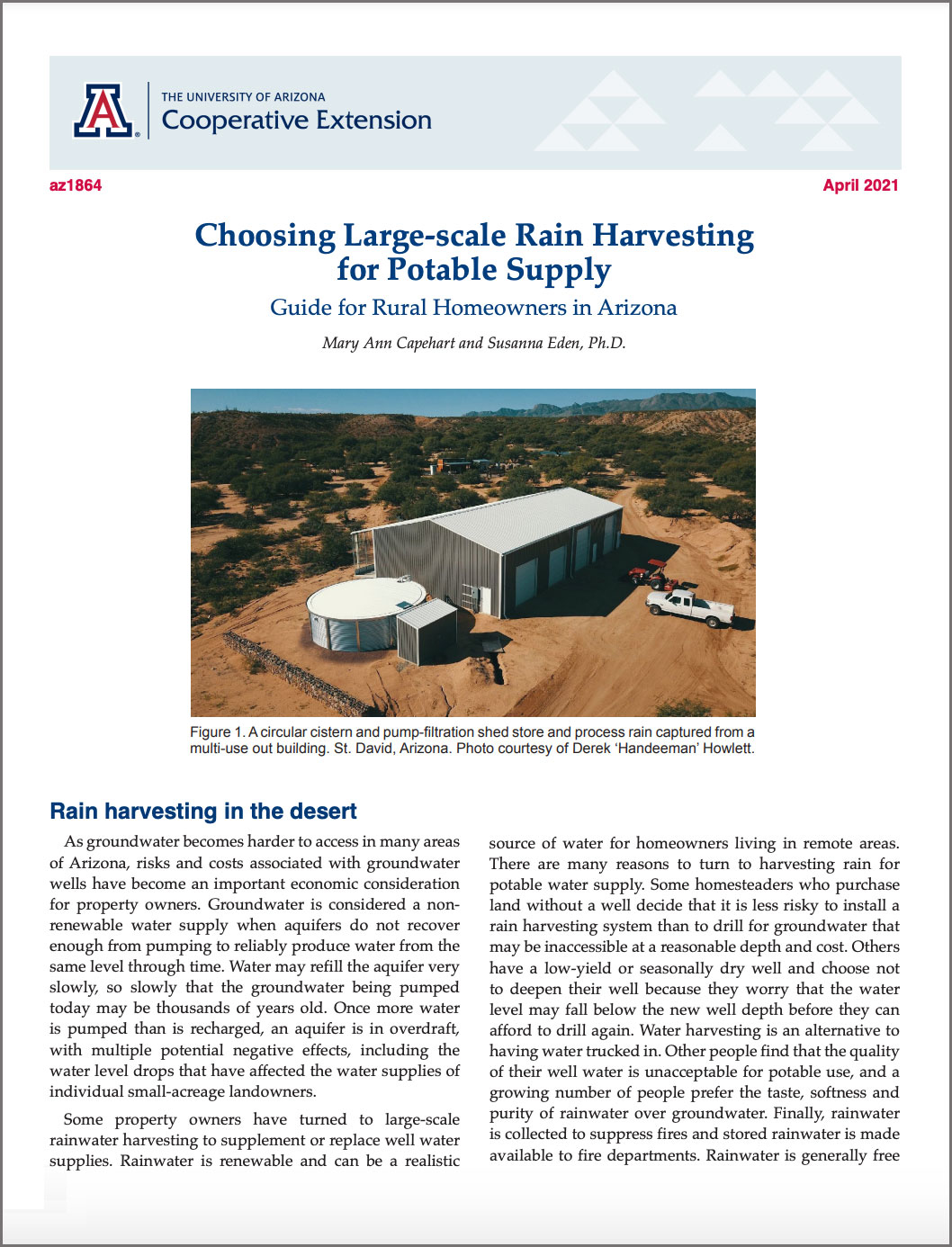 Cover, Large-scale water harvesting guide 