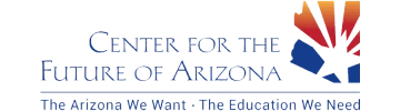 center for the future of arizona logo featuring silhouette of arizona with star and sun rays