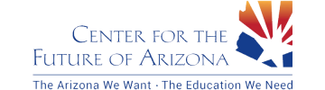 center for the future of arizona logo featuring silhouette of arizona with star and sun rays