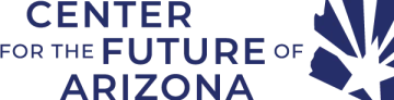 center for the future of arizona logo featuring silhouette of arizona with star and sun rays