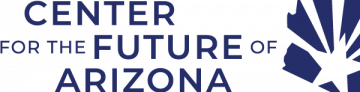 center for the future of arizona logo featuring silhouette of arizona with star and sun rays