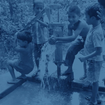 cover image cropped - kids at a water pump