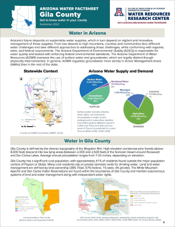 Gila County Water Factsheet Image