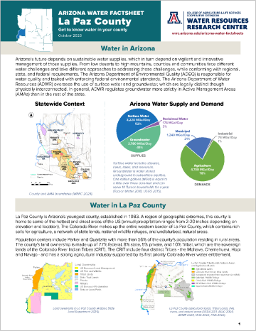 First page of La Paz County Water Factsheet