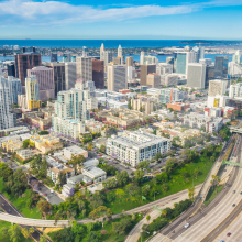 aerial shot of san diego