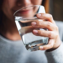 a person drinking water