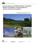 cover of Climate Change and Wildfire Effects to Aridland Riparian Ecosystems: An Examination of Current and Future Conditions