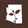 Irrigated Agriculture wrrc 2017 conference icon showing  a plant sprouting and silhouette of state of arizona