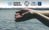 un water conference graphic hands holding water